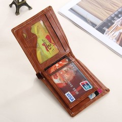 Men’s US 100 Dollar Bill Leather Bifold Card Photo Holder Wallet Handbag Purse