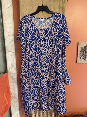 LULAROE Jesse A-Line Dress 2XL Nautical ropes