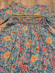 R.Vivimos Boho Floral Print Tassel Tie Front Midi Dress MEDIUM Boho Hippie✨