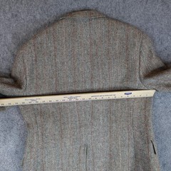 Vintage Harris Tweed Jacket Mens 38 Brown Herringbone Blazer Sport Coat USA 80s