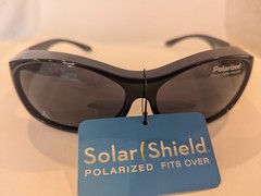 SolarShield Black Polarized Sunglasses Fit Over 100% UVA/UVB Size L