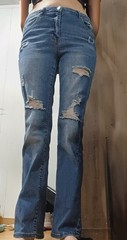 rue21 Juniors Bootcut Distressed Medium Wash Denim Jeans Blue Size 7