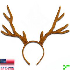 Plush Reindeer Antler Christmas Headband Hair Band Headdress Costume Cosplay