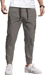 Coofandy Pants Cargo Solid Mens Casual Joggers Elastic Drawstring Chino Hiking