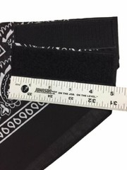 VELCRO®Brand ADJUSTABLE BLACK PAISLEY FACE COVER REVERSIBLE BIKER NECK BANDANA
