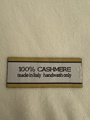 Cashmere Ivory Italian Fringe Rectangle Scarf 70x12in Solid Hand Wash Only