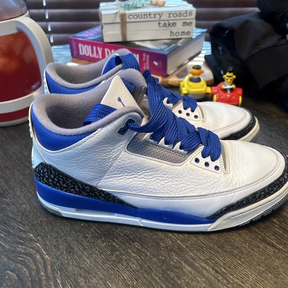 Nike Air Jordan 3 Retro Racer Blue – White/Black/Cmnt Grey/Racer Blue- Size 11.5