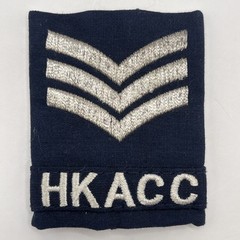Hong Kong Air Cadet Corps Sergeant 3 Silver Chevrons, Camo, AAFC Rank Slides