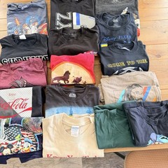 Random Lot of Graphic T Shirts 16 Mixed All Sizes Pre-Owned