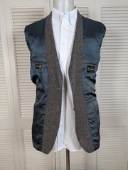 Casa Di Billera Blazer Sport Coat Mens 38L Blue Brown Tweed Wool