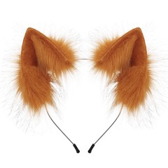 Handmade Faux Fur Animal Ears Headband Furry Cat Fox Ear Hairhoop Headwear