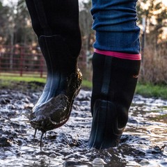 HISEA Women Waterproof Rain Boot Non-Slip Outdoor Garden Mud Work Knee High Boot