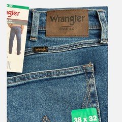 Wrangler Men’s Jeans Cotton Blue Regular Fit Straight Size W38 L32 New
