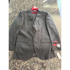 Bocaccio Uomo Mens 3 Piece Suit Charcoal Gray Vest Jacket Pants new 42R / 36 W
