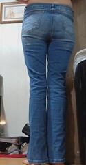 rue21 Juniors Bootcut Distressed Medium Wash Denim Jeans Blue Size 7