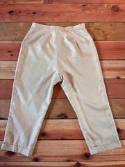 Vintage 90s Y2K Lauren Ralph Lauren 100% Linen Pants Womens 14 Pleated Ivory