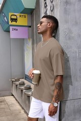 Men Casual Short Sleeve Oversize Workout Pullover Tshirts Solid Color Fashion