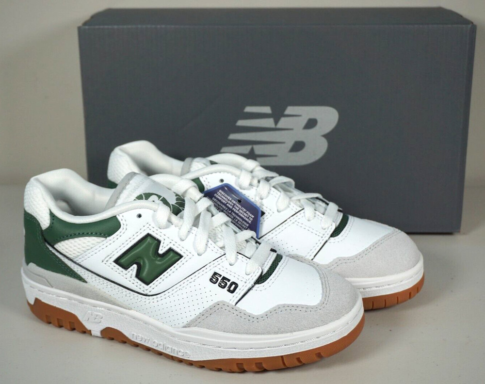 NEW BALANCE 550 MARSH GREEN WHITE BB550ESB SIZE M 5 / W 6.5
