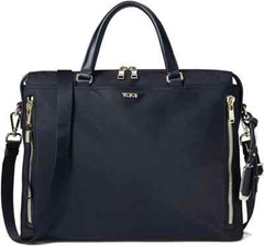NWT Tumi Voyageur Kendallville Briefcase Bag $495 Black/Gold