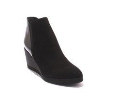 Luca Grossi 240 Black Dark Green Suede Patent Leather Wedge Boots 36 / US 6