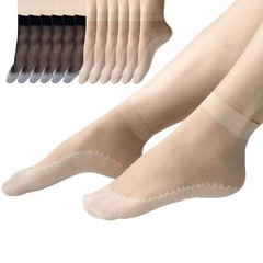 12 Pairs Nylon Socks for Women Sheer Ankle Socks w/Reinforced Bottom and Toe …