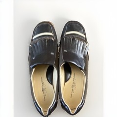 Linea Stretch Black Fringe Loafers