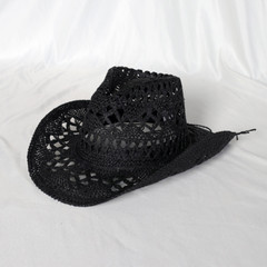 Women Men Western Cowgirl Hat Straw Cowboy Shapeable Wide Brim Summer Retro