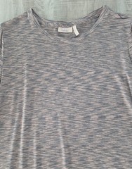 LOGO LAYERS gray marbleized long-sleeve round-neck stretch pullover shirt (L)