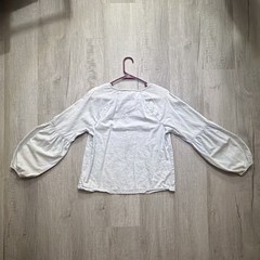 Universal Thread Goods Co. Cotton Woven Peasant Blouse Round Neck Long Sleeve