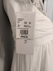 DAVID’S BRIDAL Size 14 A-Line Ivory Full-Length Classic Chiffron Wedding Dress