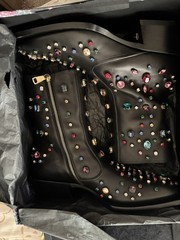 Dolce & Gabbana Crystal Embellished Boots Mens US12 EU45 New Box MSRP $2595