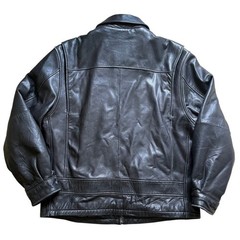 Wilsons Leather Pelle Studio Men Black Leather Bomber Jacket Coat Medium Vintage