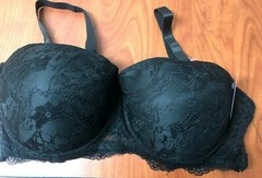 Black Fuchsia By Secret Lace Underwire Black Lace Bra NWT 5 Ways to Wear 42DD