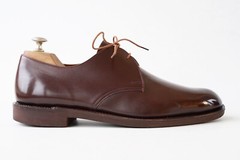 Vintage Rare English Handmade Derby Oxford Shoes Custom Made Watts Worthing 8.5