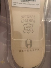 HANDARTE Leather Sockless Shoe Insoles Mens Sz 10 Natural Anti Sweat & Anti-Odor