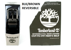 Timberland Mens Reversible Leather Belt Cut-to-fit (BLACK/BROWN, Size 32-48) NIB