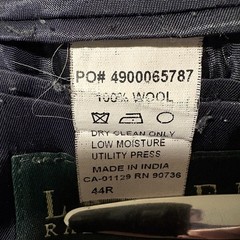 Ralph Lauren Blazer 44R Navy Blue Windowpane Wool Jacket Sport Coat 2 Button
