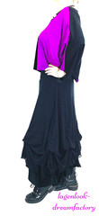 MYO Lagenlook Dream Clouds Tie Balloon Skirt MESH & Jersey Black 42 44 46 48