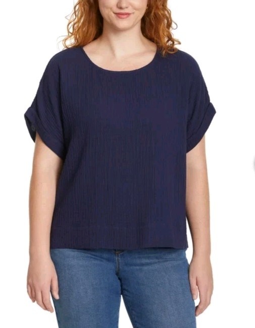 GLORIA VANDERBILT WOMEN’S COTTON GAUZE PULLOVER TOP