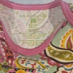 Vera Bradley Baby Tutti Fruity 3 Piece Outfit Set Sleeper Hat Bib 0-3 Months