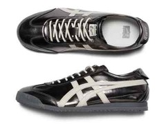 Onitsuka Tiger Mexico 66 Black Silver Leather Sneakers Shoes Unisex w/ Box