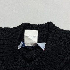 Vintage 80s Diagonal Stripe 100% Wool Crewneck Sweater Black Neon Pink Blue S