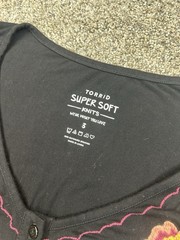 Torrid Babydoll Embroidered Black Tank Floral Design Size 3XL Soft Knit #0213