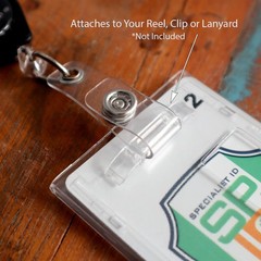 Heavy Duty Dual Card Holder Rigid Polycarbonate Vertical Clear Hard Plastic 2 Pa