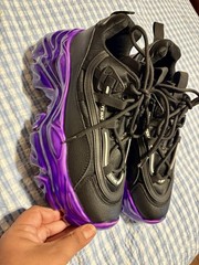 Steve Madden Unisex Black/Purple Athletic Sneaker Low Top Lace-Up Solid size 10w