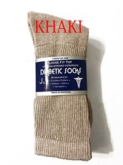 3,6,12 Pairs Diabetic KHAKI CREW SOCKS circulatory Health Men’s Cotton ALL SIZE