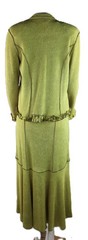 I.C. COLLECTION USA Women’s S Avocado Green Ruffled Jacket Tank Top Skirt Set