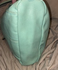 Croft & Barrow Aqua Pebbled Shoulder Bag Zip/Magnetic Pockets Silver Hardware