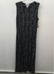 Ronni Nicole Women’s Maxi Dress Vintage Y2K Black White Vine Print Sz 16 NWT