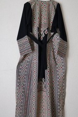 Traditional Palestinian / Jordanian Embroidered Thobe Kaftan Dress Black-JAWHARA